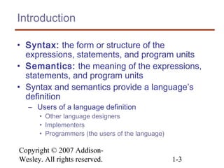 3 describing syntax | PPT
