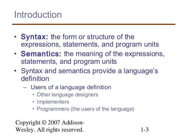 3 describing syntax