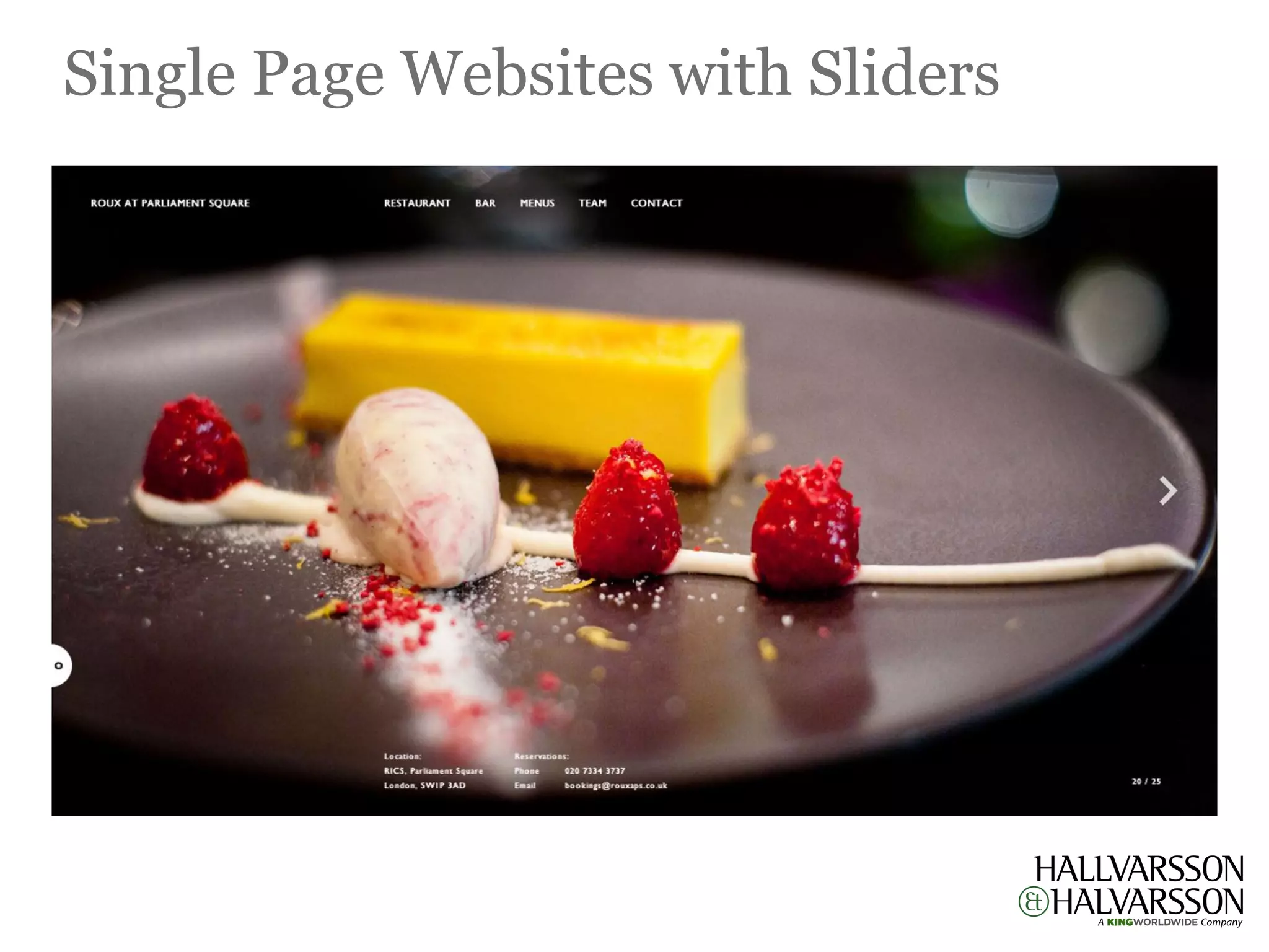 Single Page Websites with Sliders
 