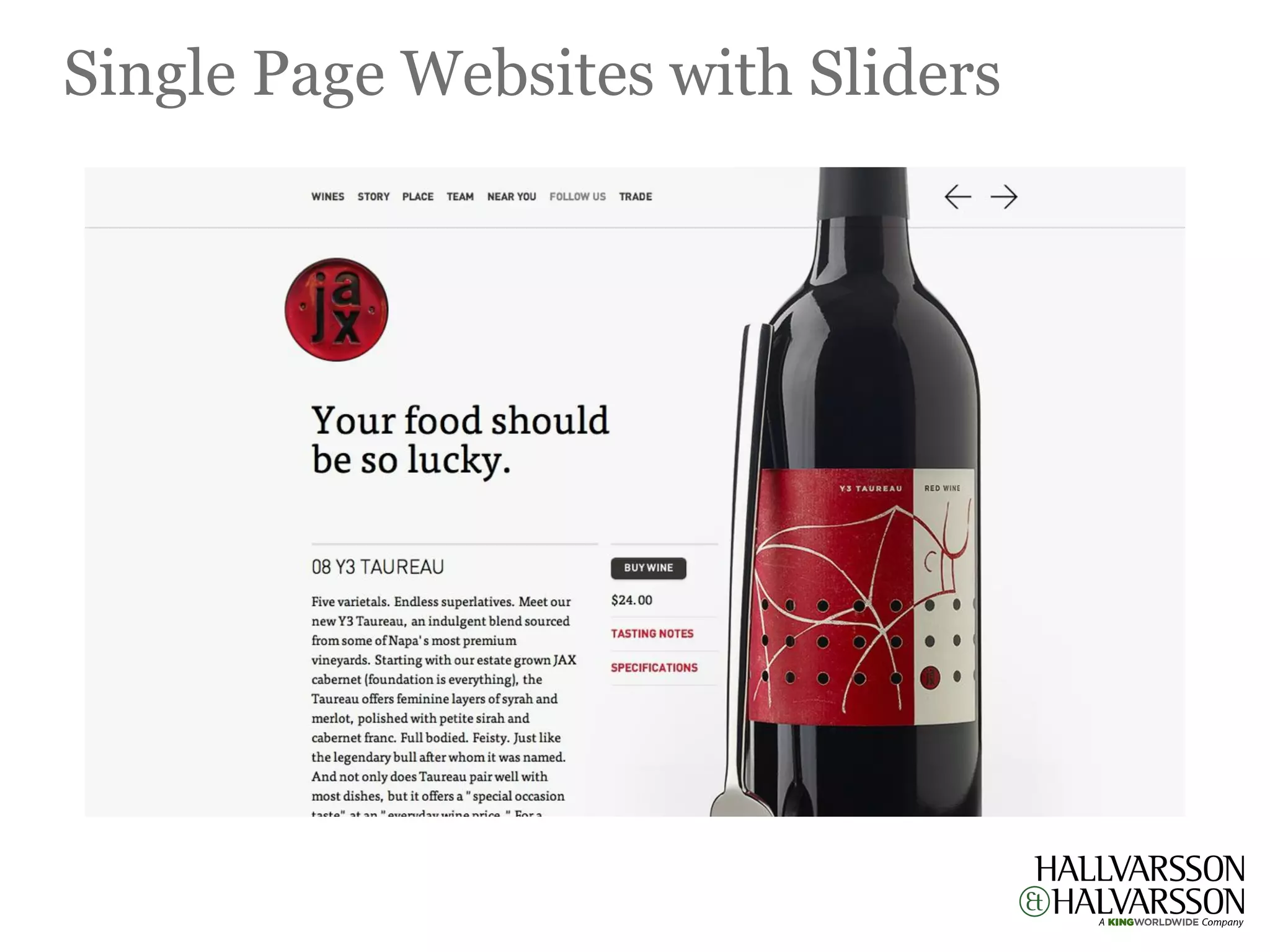Single Page Websites with Sliders
 