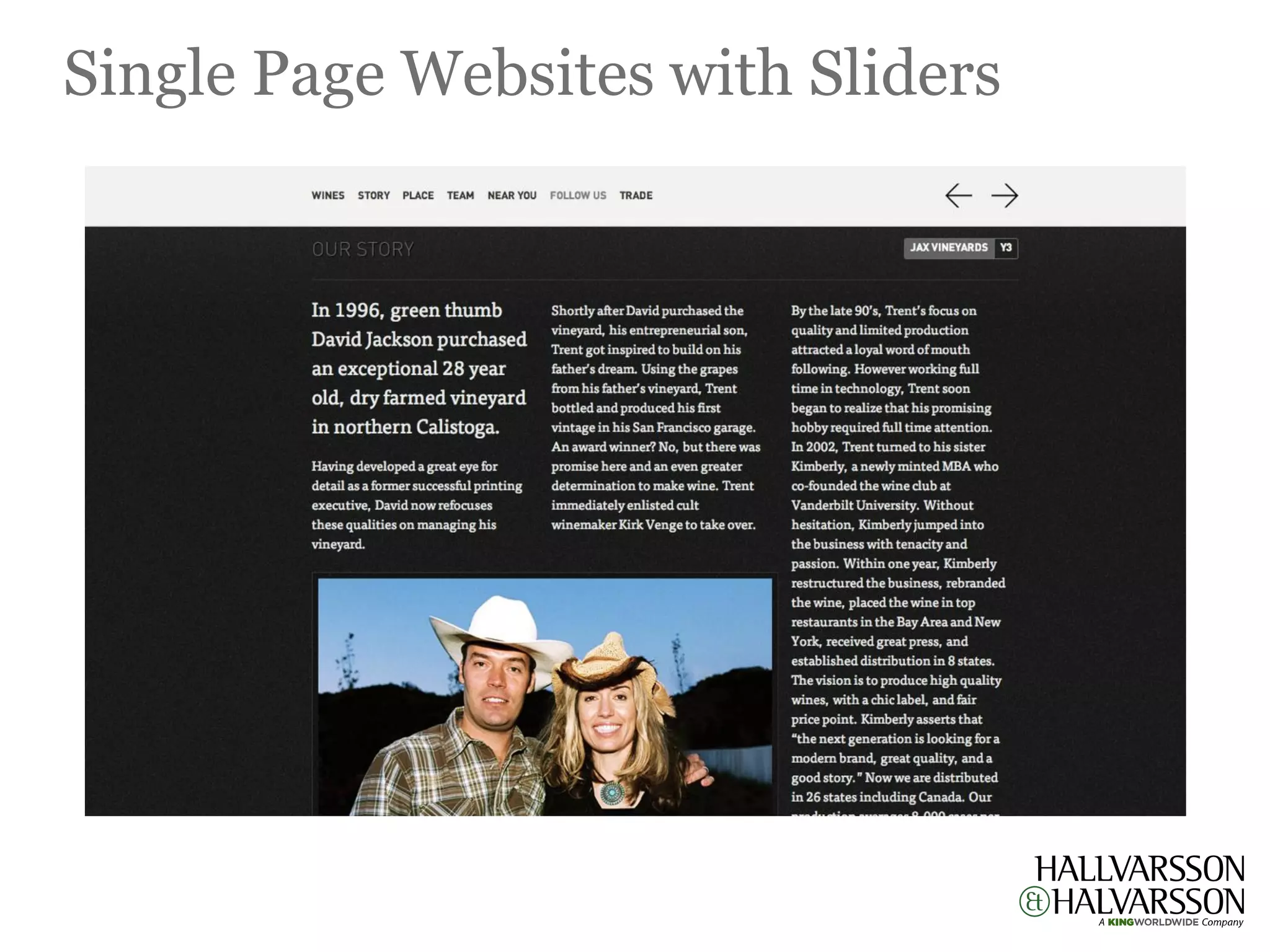 Single Page Websites with Sliders
 