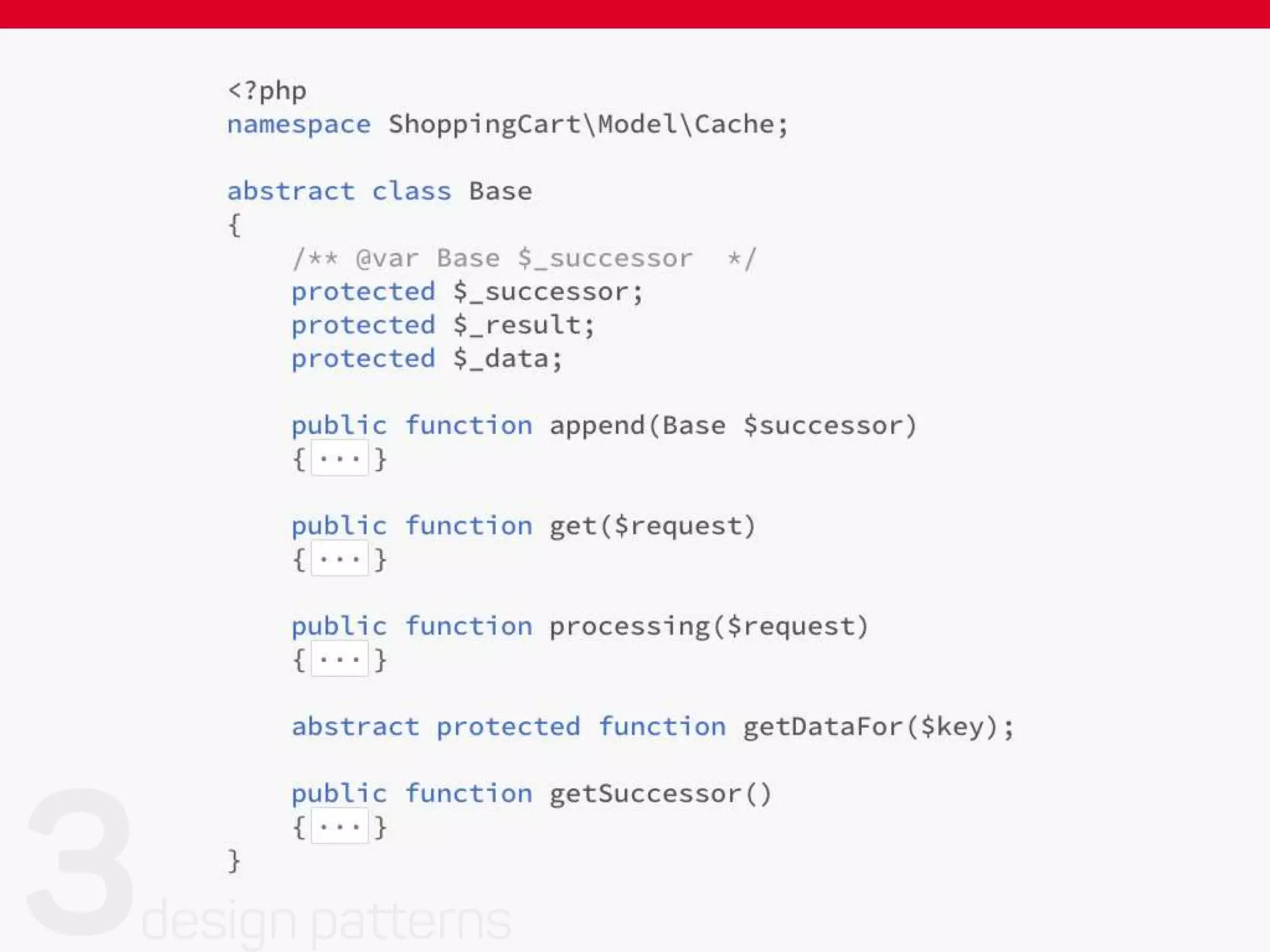 class ProductFactory
{
public static function hydrate($data)
{
switch ($data[‘type’]) {
case ‘simple’:
$product = new SimpleProduct($data);
break;
case ‘configurable’:
$product = new ConfigProduct($data);
break;
}
return $product;
}
}
 