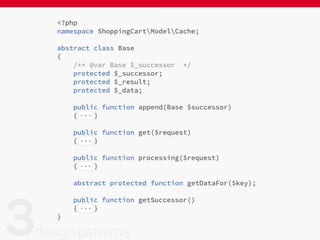 class ProductFactory
{
public static function hydrate($data)
{
switch ($data[‘type’]) {
case ‘simple’:
$product = new SimpleProduct($data);
break;
case ‘configurable’:
$product = new ConfigProduct($data);
break;
}
return $product;
}
}
 
