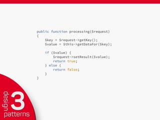 USE CASES:
• Factory is a design-pattern for instantiating classes.
• Ofﬂoading the creation of parameter-heavy
constructors:
• Dependency Injection
• Determine what type of class to setup.
• Gives means for 3rd-party developers to extend
the functionality of your software.
 