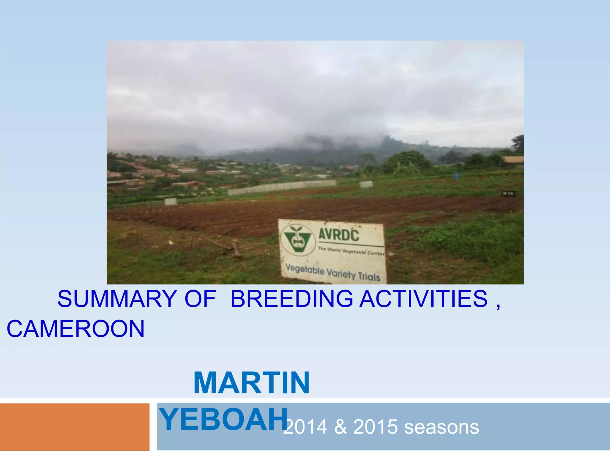 Martin Yeboah Breeding Cameroon PPT