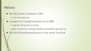 3D food printer(group 9) | PPTX