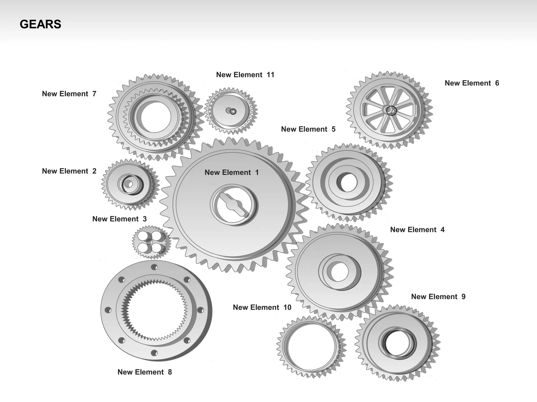 New Element 3
New Element 2
New Element 4
New Element 1
New Element 5
New Element 6
New Element 7
New Element 8
New Element 9
New Element 10
New Element 11
GEARS
 