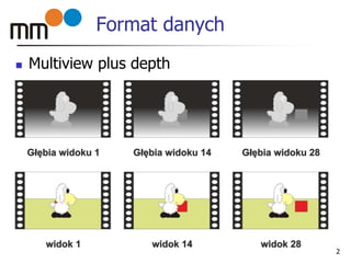 Format danych
 Multiview plus depth
2
 