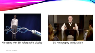 Marketing with 3D holographic display 3D Holography in education
Dept of ISE, SKSVMACET
 