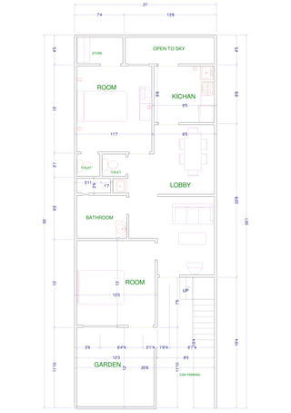 55x21 Feet House Design