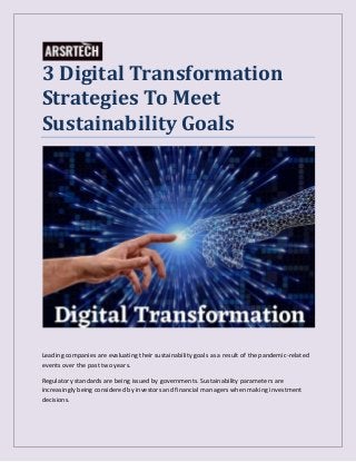3 Digital Transformation Strategies To Meet Sustainability Goals Pdf 3 Digital Transformation Strategies To Meet Sustainability Goals Pdf