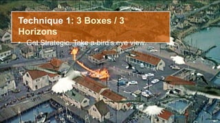 10
Technique 1: 3 Boxes / 3
Horizons
• Get Strategic. Take a bird’s eye view.
CX at Prudential. 3 techniques
 