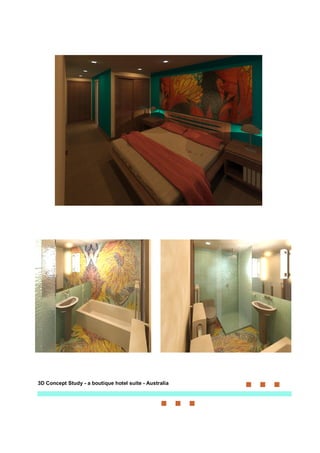 3D Concept Study - a boutique hotel suite - Australia
 