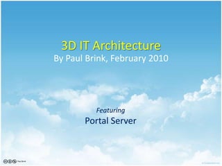 3D IT Architecture By Paul Brink, February 2010 FeaturingPortal Server Paul Brink 