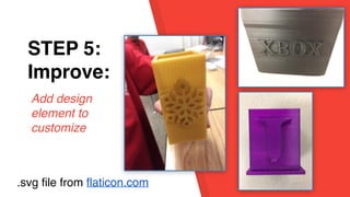 STEP 1:
EmpathySTEP 5:
Improve:
Add design
element to
customize
.svg file from flaticon.com
 