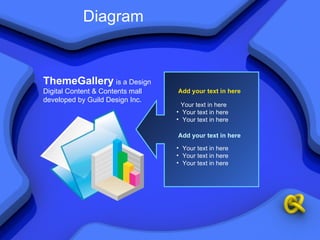 Diagram ThemeGallery   is a Design Digital Content & Contents mall developed by Guild Design Inc. Add your text in here Your text in here Your text in here Your text in here Add your text in here Your text in here Your text in here Your text in here 