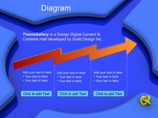 Diagram Click to add Text Add your text in here Your text in here Your text in here ThemeGallery  is a Design Digital Content & Contents mall developed by Guild Design Inc. Click to add Text Click to add Text Add your text in here Your text in here Your text in here Add your text in here Your text in here Your text in here 