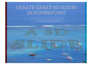 3d anaglyph with free tattoo font