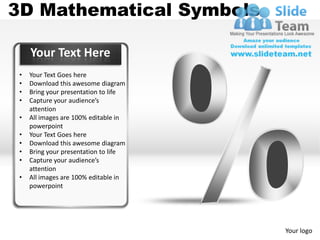 3d mathematical symbols powerpoint presentation slides ppt templates | PDF
