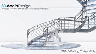 3DMD Railing Cable V3.0
3DMediaDesign
Archicad Tools and BIM Services - www.3dmediadesign.it
 