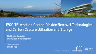 IPCC TFI work on Carbon Dioxide Removal Technologies and Carbon Capture ...
