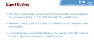 IPCC TFI work on Carbon Dioxide Removal Technologies and Carbon Capture ...