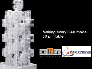 Investor presentation
Making every CAD model
3D printable
 