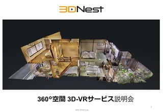 360°空間 3D-VRサービス説明会
www.3dnest.co.jp
1
 
