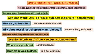 Mastering Simple Present WH- Questions with Everyday Examples | PPTX