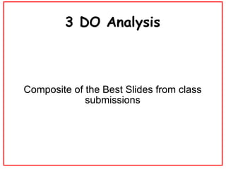 3 DO Analysis Composite of the Best Slides from class submissions 