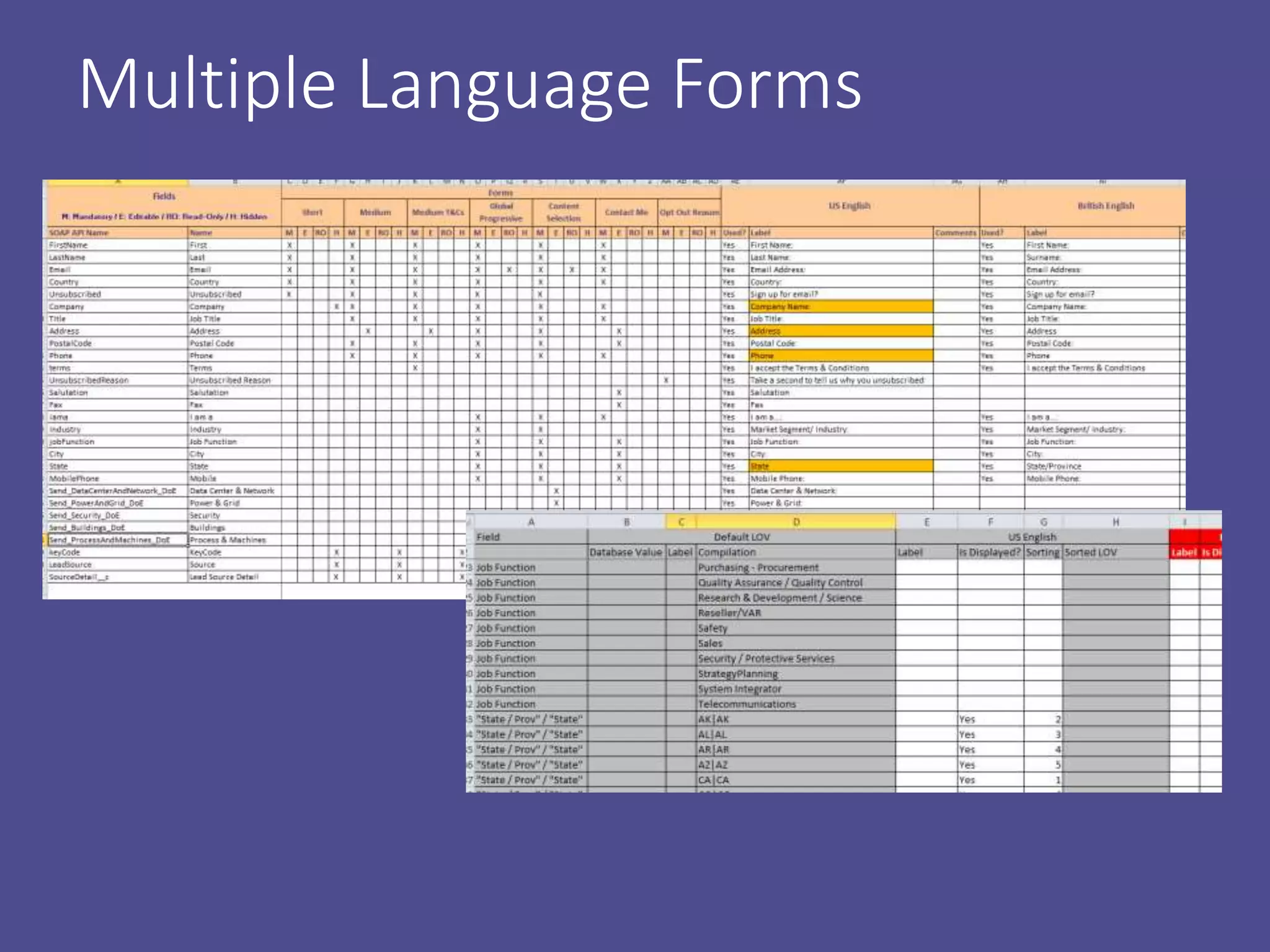 Multiple Language Forms
 