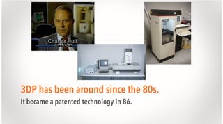 3DP has been around since the 80s.
It became a patented technology in 86.

 