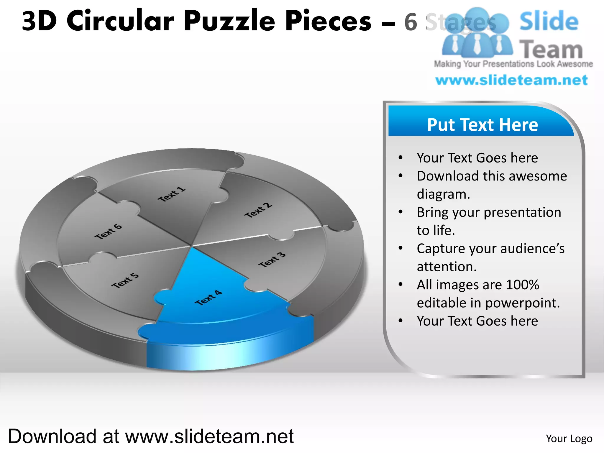 3 d pie chart circular puzzle with hole in center pieces 6 stages style ...