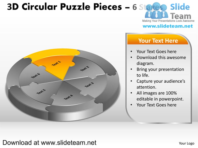 3 d pie chart circular puzzle with hole in center pieces 6 stages style ...