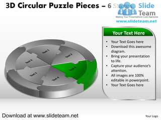 3 d pie chart circular puzzle with hole in center pieces 6 stages style ...