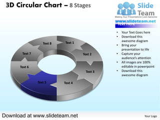 3 d pie chart circular with hole in center 8 stages powerpoint ...