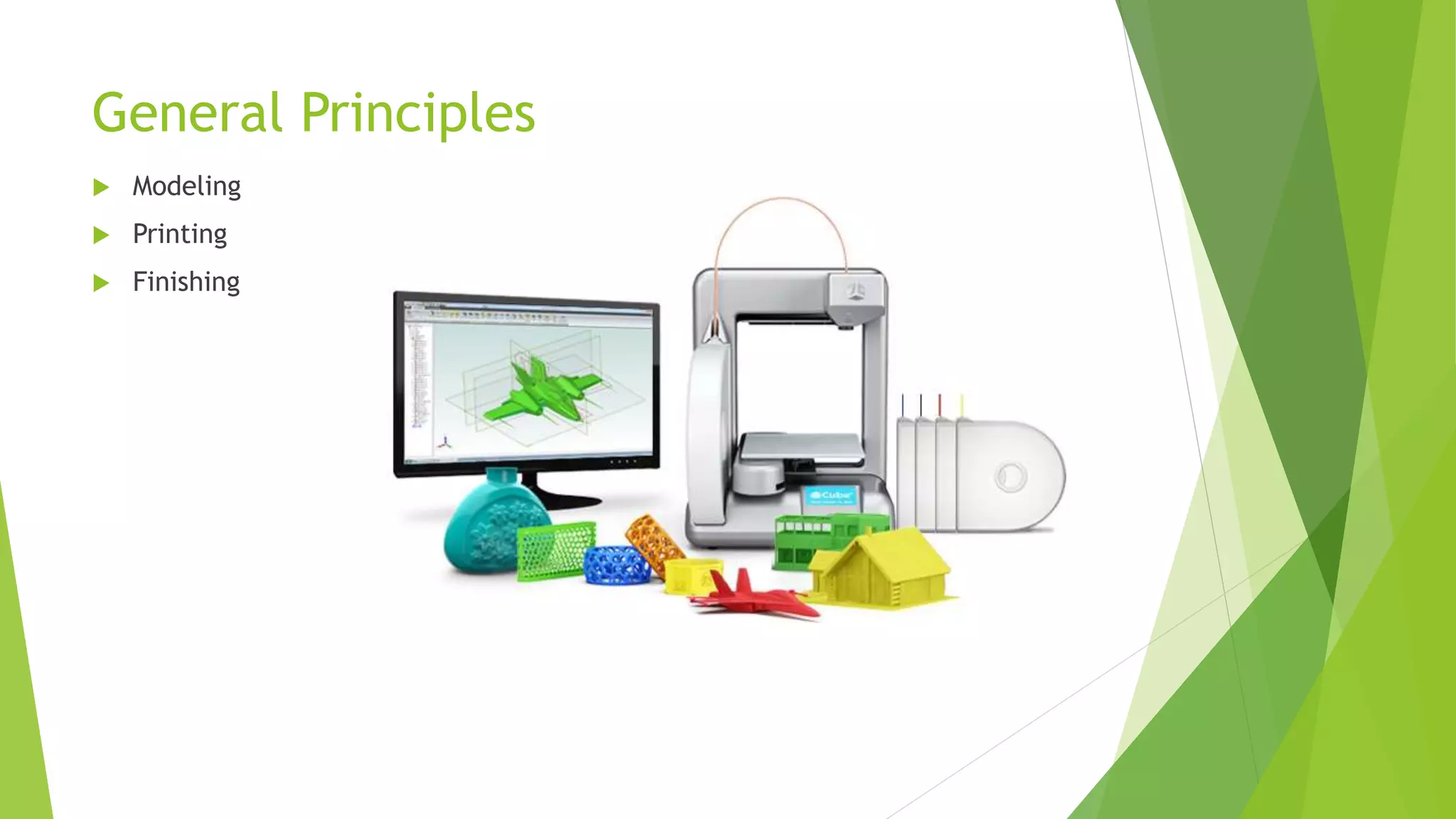 General Principles
 Modeling
 Printing
 Finishing
 