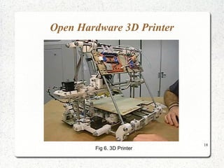 18
Open Hardware 3D Printer
Fig 6. 3D Printer
 