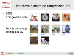 ●

2008
Thingiverse.com

1er site de partage
de modèles 3D

 
