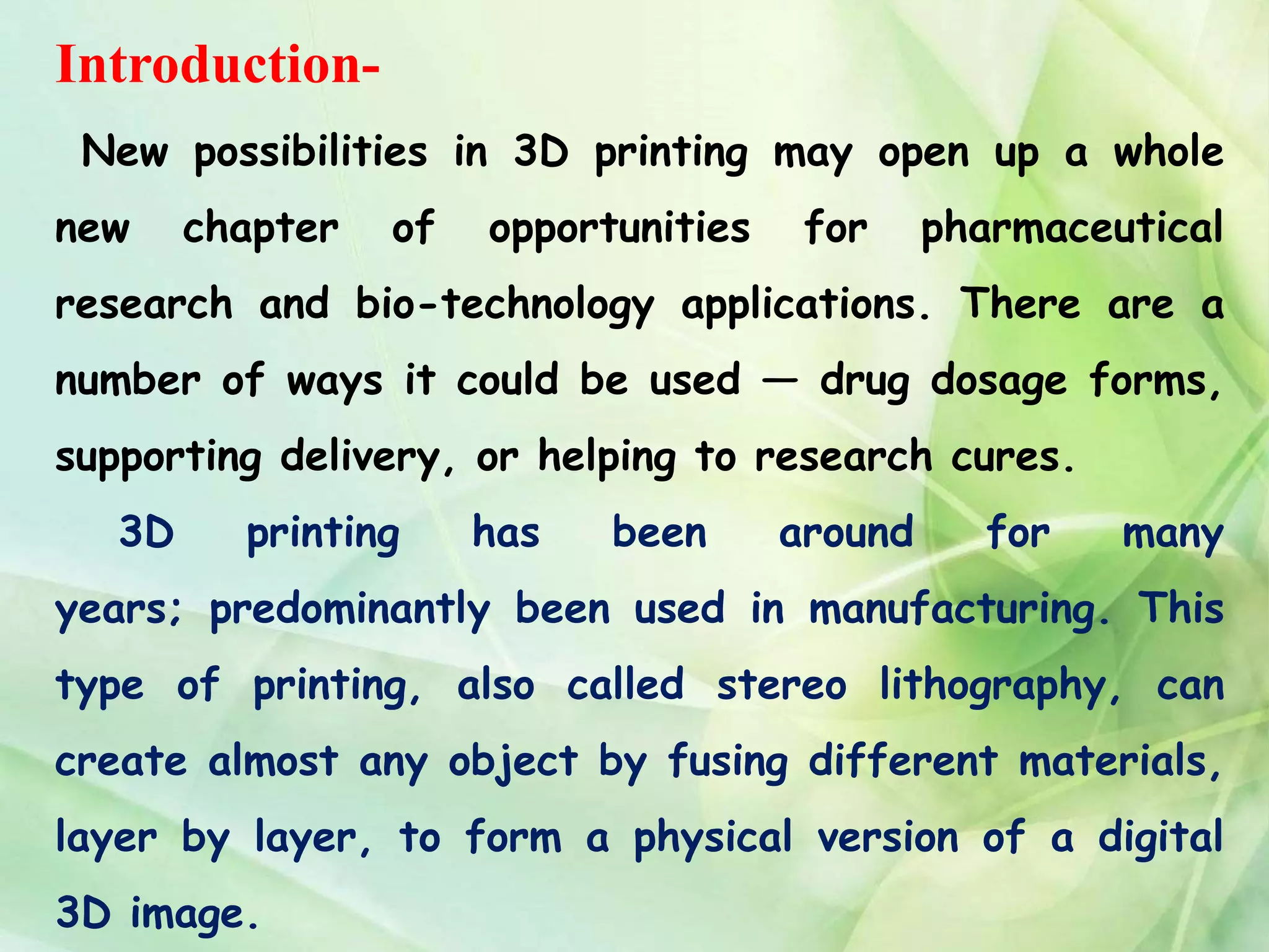 3 d printing | PPTX