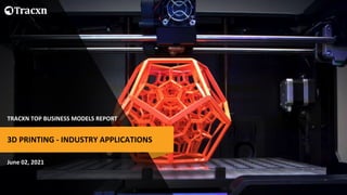 TRACXN TOP BUSINESS MODELS REPORT
June 02, 2021
3D PRINTING - INDUSTRY APPLICATIONS
 