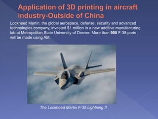 3 D printing principle and potential application in aircraft industry ...