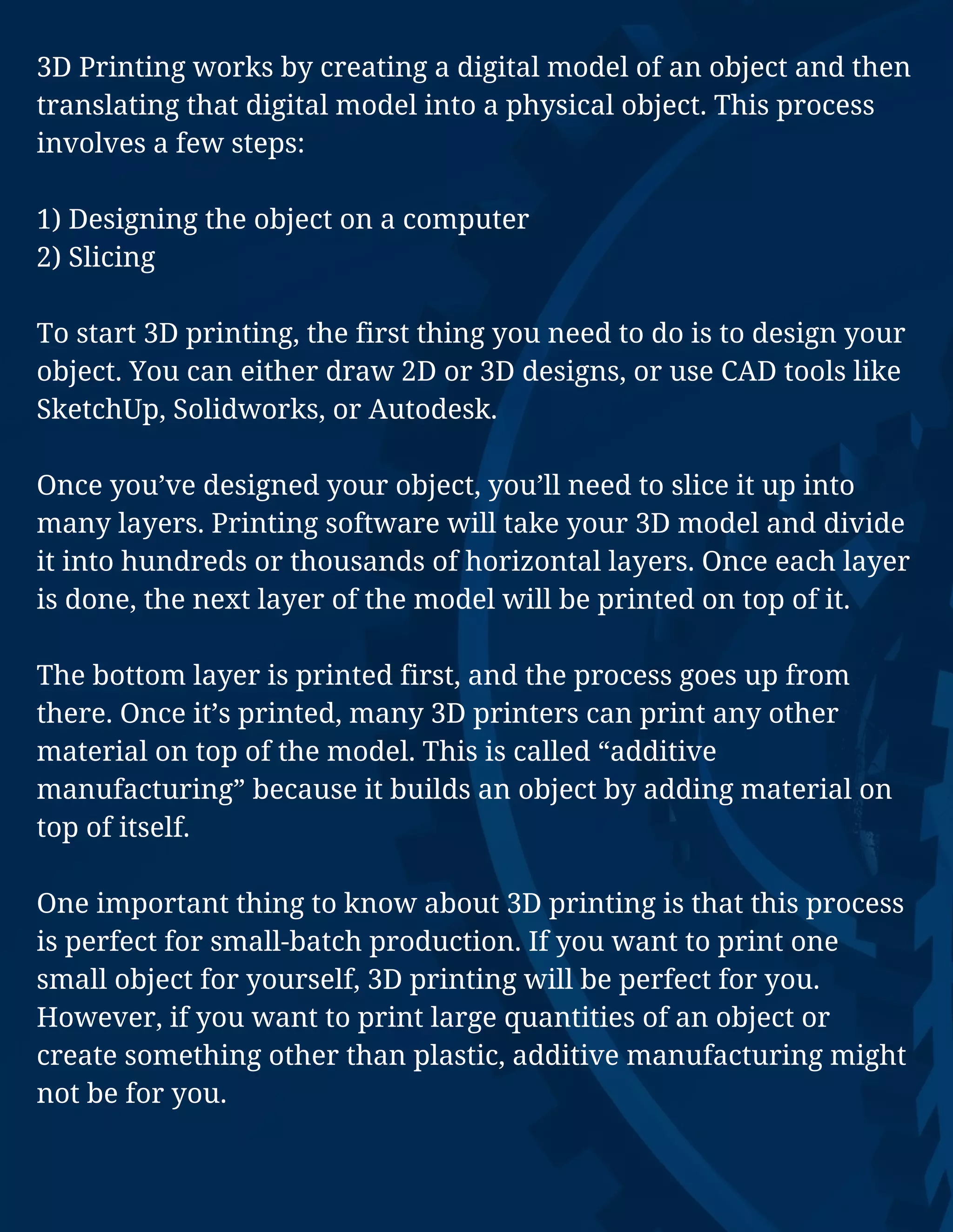 3D PRINTING 101 A BEGINNER'S GUIDE TO 3D PRINTING | PDF