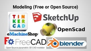 Modeling (Free or Open Source)
 