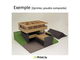 Exemple (Zprinter, poudre composite)
 