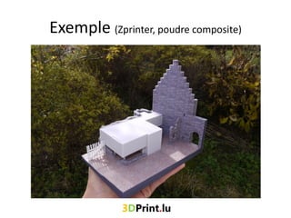 Exemple (Zprinter, poudre composite)
 
