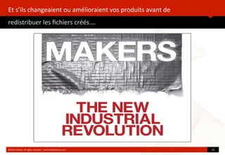 Et	
  s’ils	
  changeaient	
  ou	
  amélioraient	
  vos	
  produits	
  avant	
  de	
  
redistribuer	
  les	
  ﬁchiers	
  créés….
	
  
©HUB	
  Ins?tute.	
  All	
  rights	
  reserved	
  	
  |	
  www.HUBins?tute.com 25	
  
 