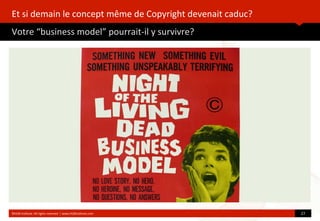 Et	
  si	
  demain	
  le	
  concept	
  même	
  de	
  Copyright	
  devenait	
  caduc?
Votre	
  “business	
  model”	
  pourrait-­‐il	
  y	
  survivre?
	
  
©HUB	
  Ins?tute.	
  All	
  rights	
  reserved	
  	
  |	
  www.HUBins?tute.com 27	
  
 