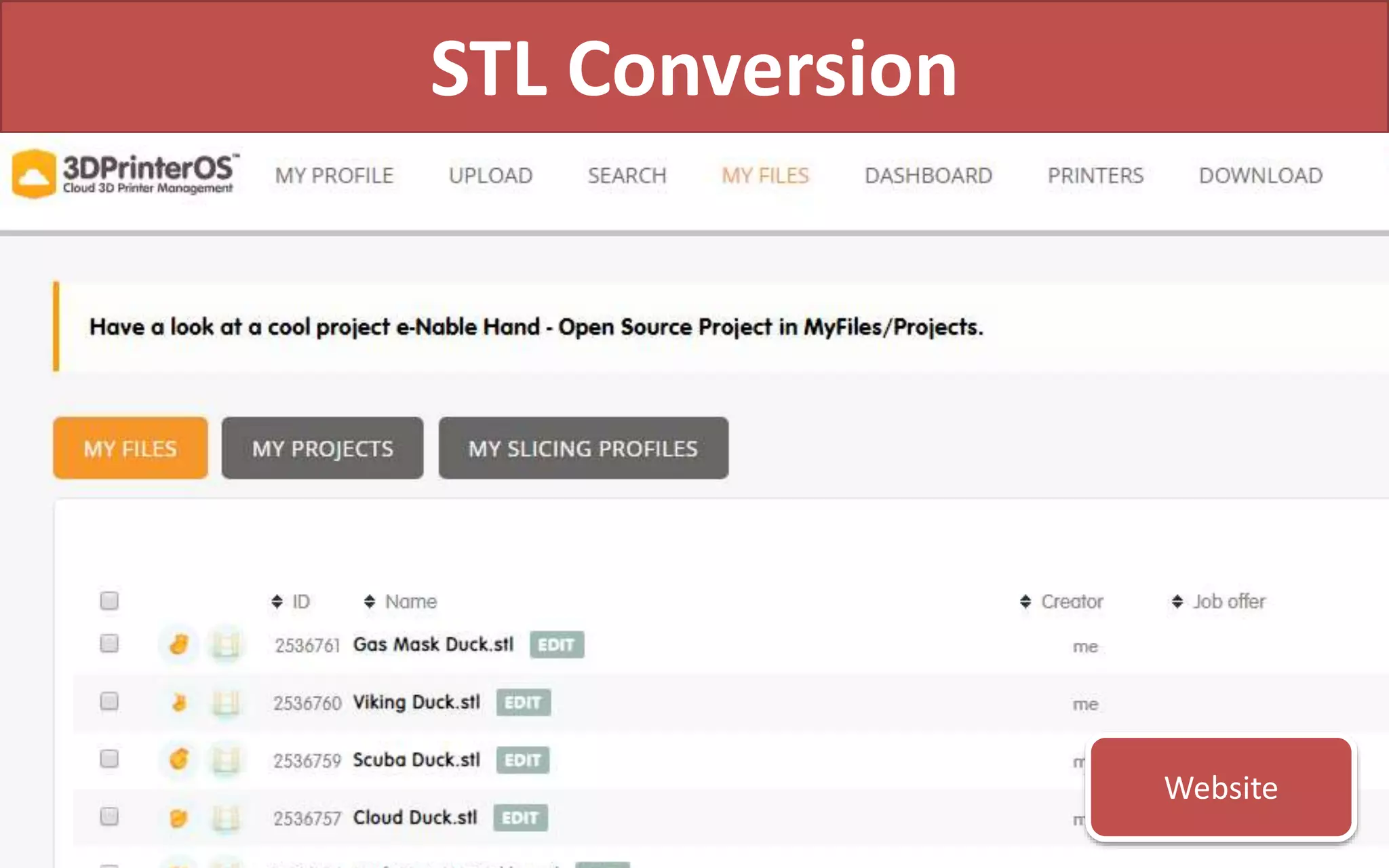 STL Conversion
Website
 