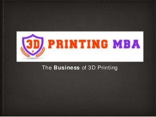 The Business of 3D Printing 
 